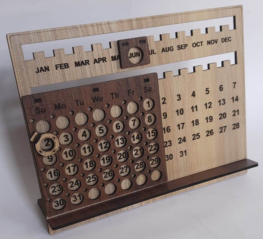 Wooden Lifetime Wall Calendar