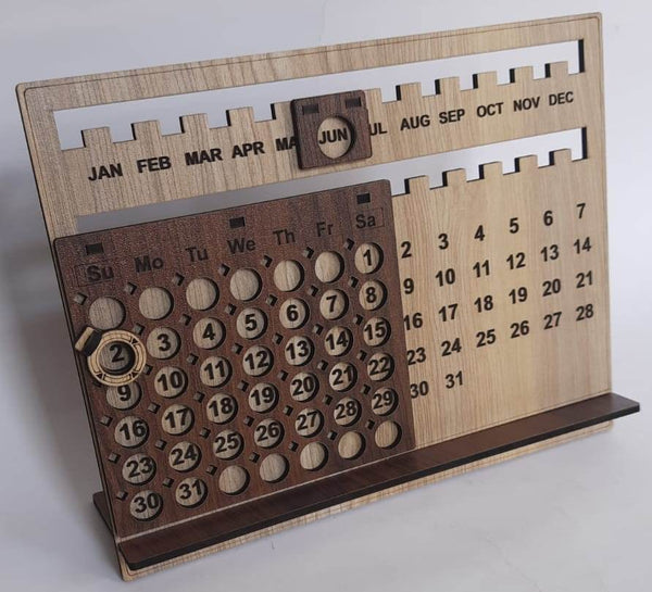 Wooden Lifetime Wall Calendar