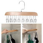 Multifunctional Wooden Hanger with Metal Hooks (Pack of 2)