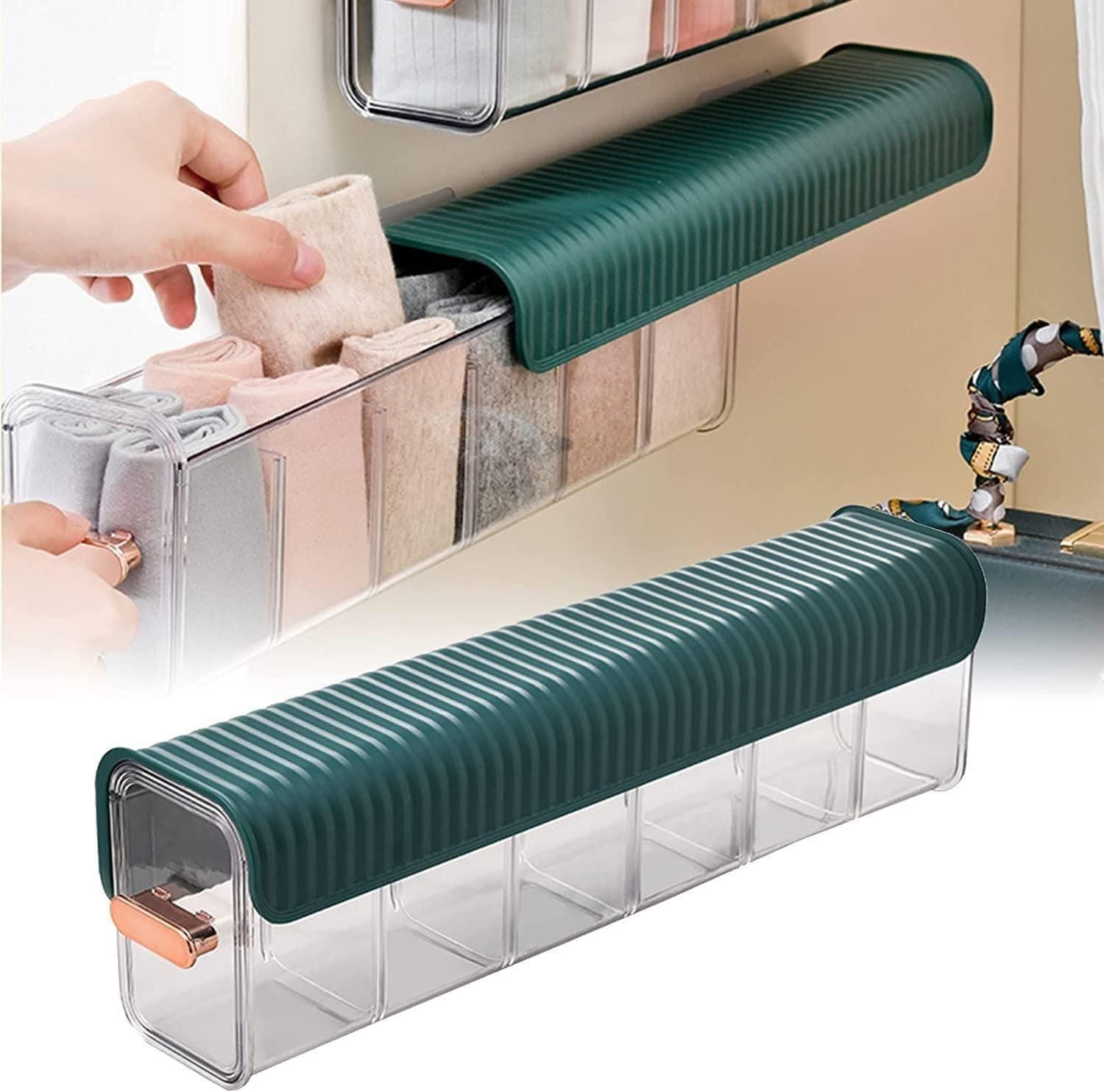 Space-Saving Wall-Mounted Transparent Drawer Organizer – Dust-Proof Storage Box for Underwear, Socks, and Stationery