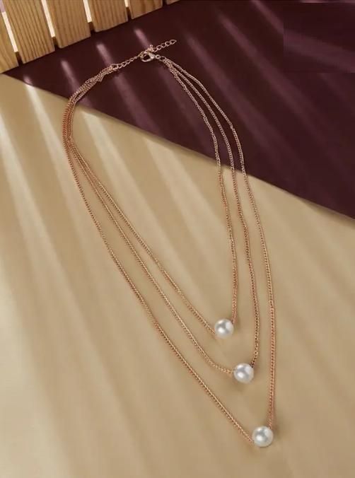 Gold Plated Pearl Necklace