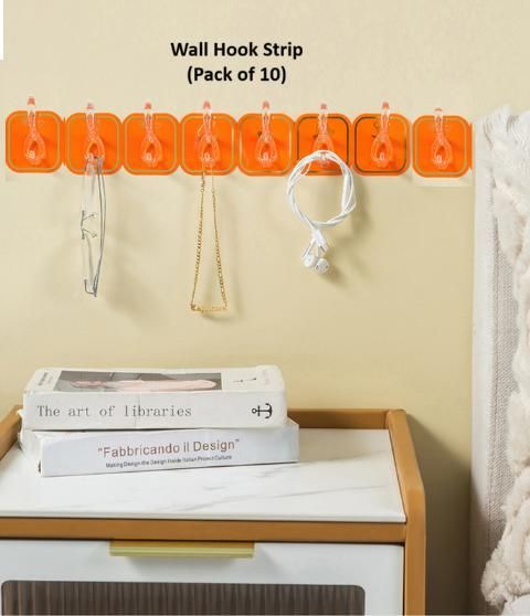 Multifunctional Diamond-Stick Adhesive Wall Hooks (Pack of 10) – Rust-Resistant, Adjustable & Heavy Duty Hooks