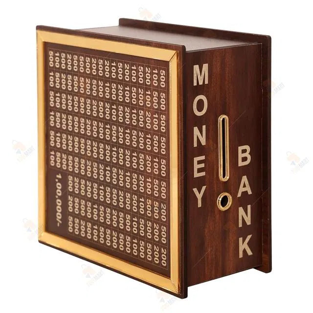 Wooden Piggy Bank for Kids